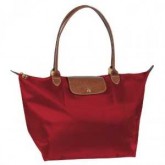 Sac Shopping Longchamp Logo soldes pas chers La Pliage Large Rouge